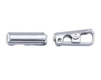 Sterling Silver Fold-Over Clasp, 2pcs.
