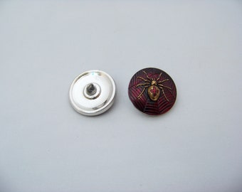Vintage Glass Black Widow Spider Button/3547