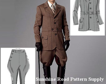 Mens Historical Banded Jacket, Breeches and Jodhpurs - Butterick B6340 Sewing Pattern - Size 34 -44 or 46 -56