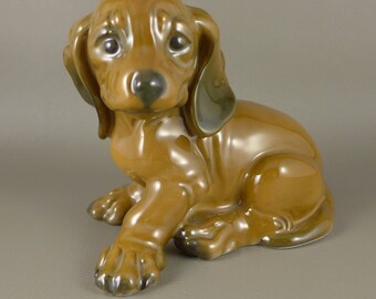 Rosenthal Dachshund Puppy Figurine, Vintage Rosenthal Seated Dachshund Puppy 1909, Rosenthal Porcelain Dachshund Dog