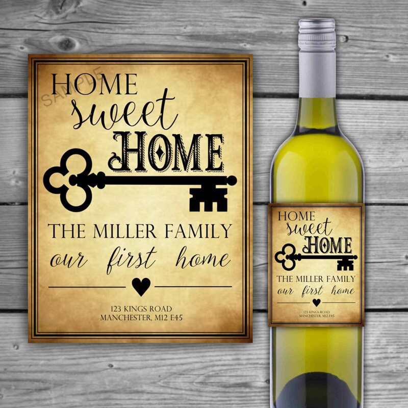PRINTABLE Housewarming Wine Label Personalized Housewarming