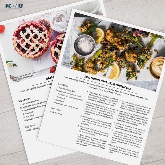 recipe templates for ms word or publisher