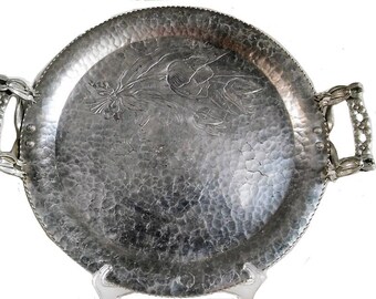 Rodney Kent Tray, Vintage Serving Tray, Metal Tray, Forged Metal Tray, Hand Forged Tray, Vintage Metal Tray, Tin Serving Tray, Metal Kitchen
