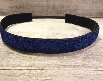 Navy Blue Sparkle Nonslip Headband, Noslip Headband, Sparkle Headband, Sports Headband, Running Headband, Athletic Headband