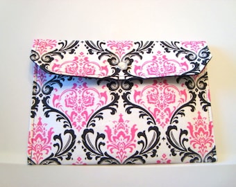 Cash Envelope Budget Use for the Dave Ramsey System or Coupon Organizer - Pink and Black Damask
