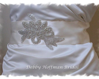 Jeweled Bridal Belt, Floral Bridal Sash, Floral Sash, Rhinestone Crystal Wedding Dress Belt, Flower Sash Jeweled, Beaded Sash, No. 2031S