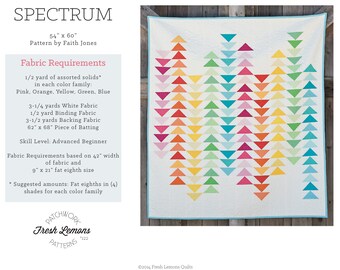 Modern Quilt Pattern - Spectrum - PDF