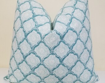 Kravet Aquamist Kashimra Pillow Cover -Throw Pillow - Euro Sham - Desiner Pillow -Lumbar Pillow