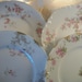 4 antique haviland limoges plates, luncheon size, pink and white floral china, pink roses, assorted, mis match