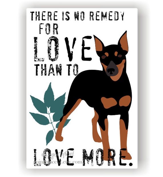Miniature Pinscher Dog Art Print Min Pin Wall Decor