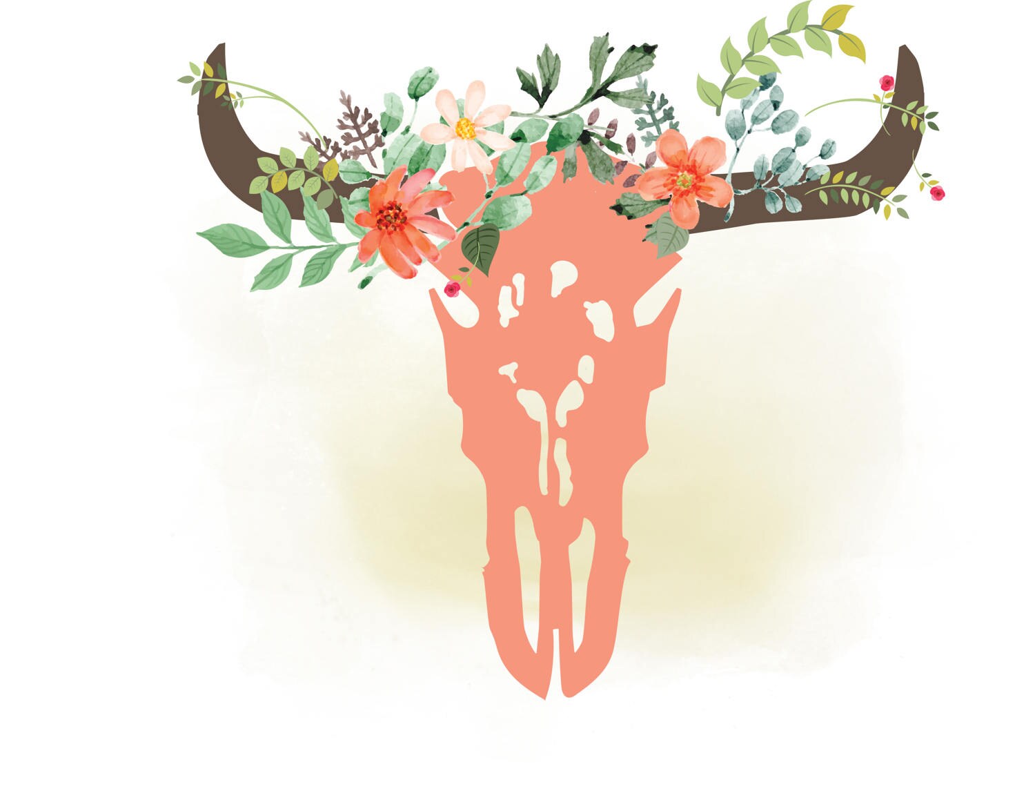 Download Cow skull svg clipart floral bull Skull Clipart Boho