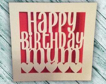 Papercut - Happy Birthday Mum Card
