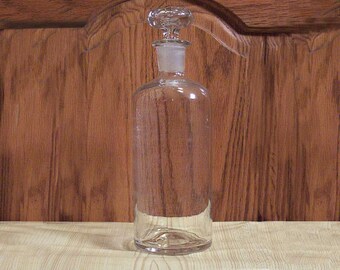 Apothecary Large Bottle c1800s, Blown Glass, with a ground glass top.