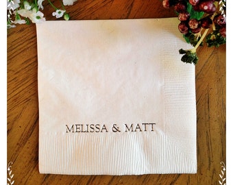 Personalized Napkins Printed Engrave Monogram Custom Paper Cocktail Luncheon Dinner Guest Towel Wedding Birthday Shower Anniversary