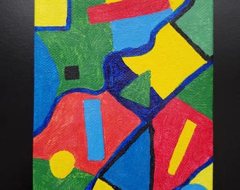 Abstract acrylic painting 4x5 inch