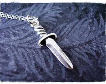 Sterling Dagger Necklace - Sterling Dagger Charm on a Delicate Sterling Silver Cable Chain or Charm Only