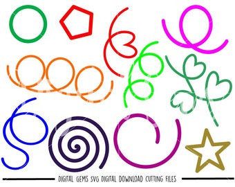 Shapes and Swirl Flourishes svg / dxf / eps files. Digital download. Compatible with Cricut and Silhouette machines. Small commercial use ok