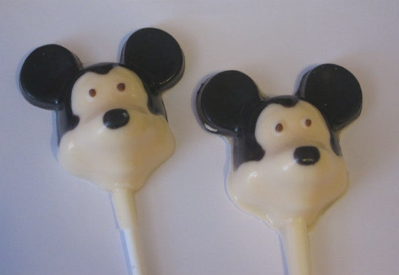 One dozen black and white mouse lollipop suckers party favors