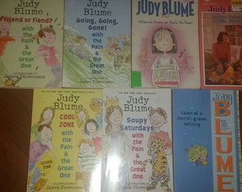 Lot of 7 Judy Blume Softcover Books Are You There God It's Me Margaret? Otherwise Known Sheila The Great Tales of a Fourth Grade Nothing