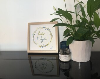 Give the money - Crown flowers - watercolor Original - Original Watercolor