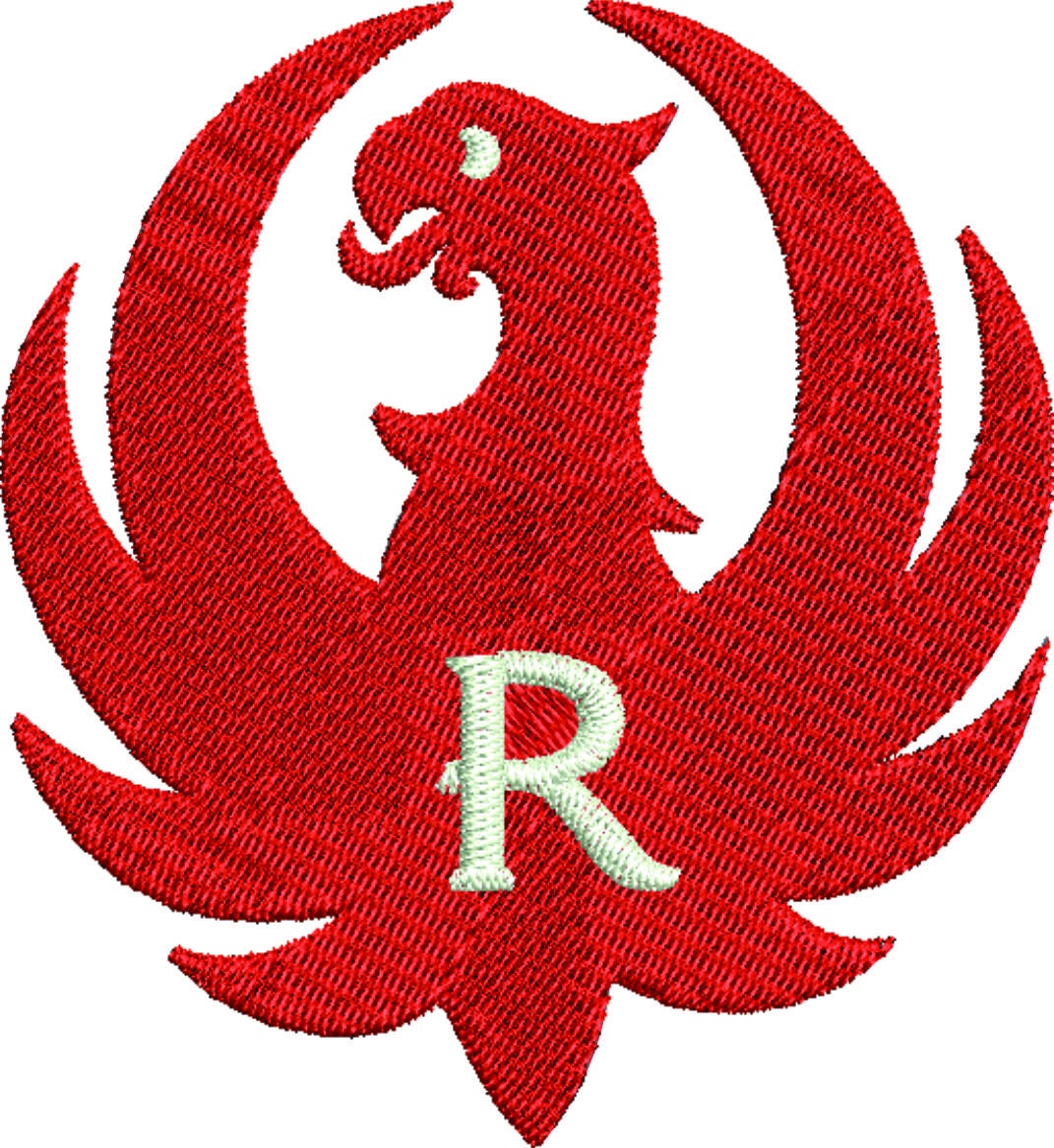 Ruger logo digital embroidery design.