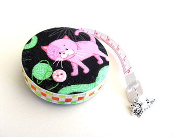 Tape Measure Pastel Pink Cats Retractable Measuring Tape