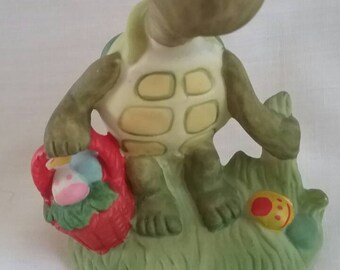 Vintage Enesco Turtle Easter Figurine Suzy's Zoo 1979 E-4710 Easter