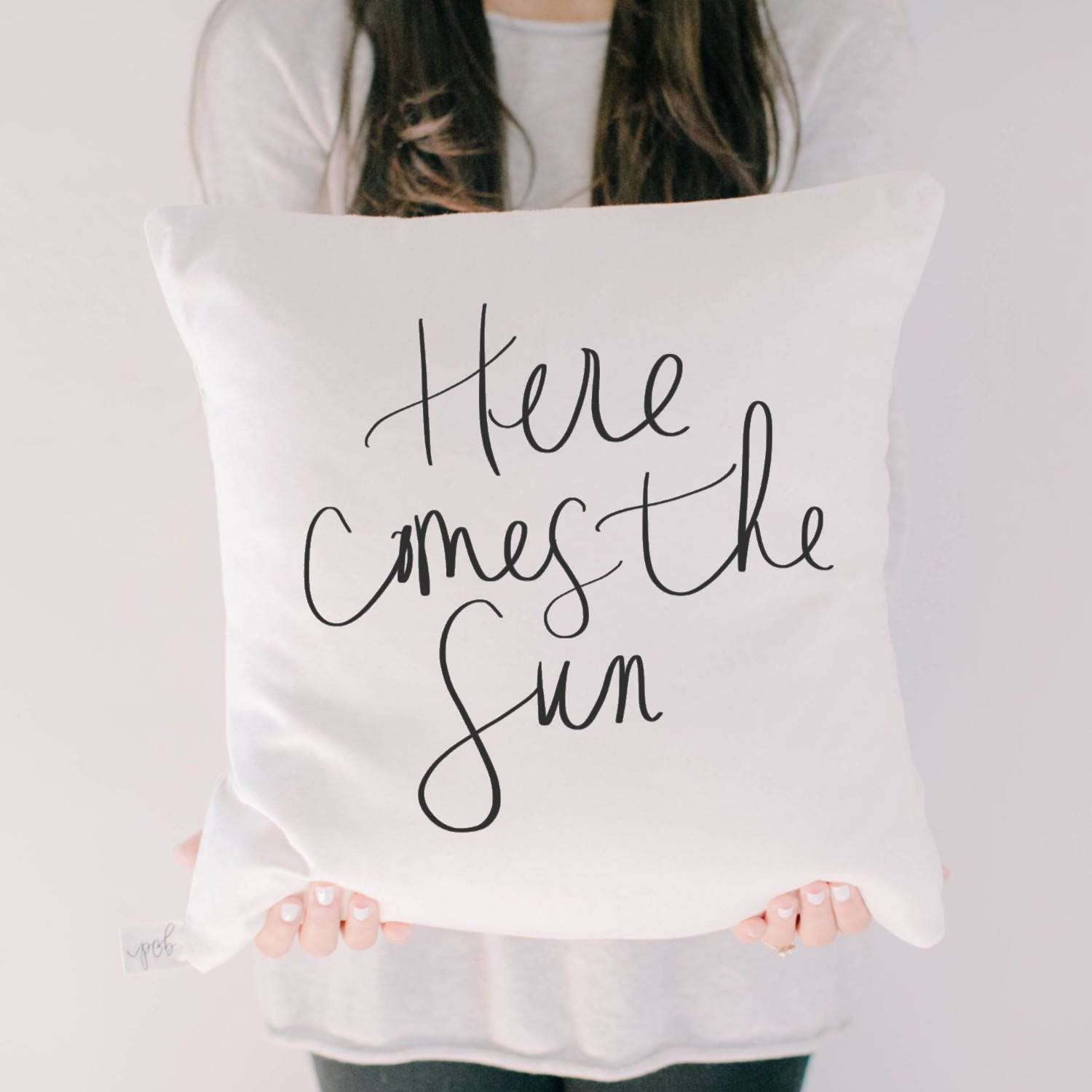 Throw Pillow Here Comes The Sun Calligraphy Choose Your