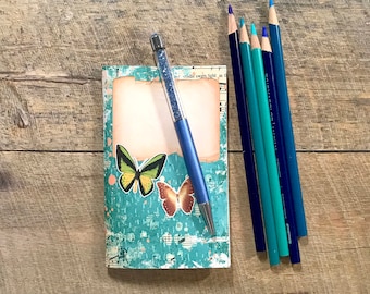 Teal Butterfly Travelers Notebook Insert - Midori Insert - TN Insert - Scrapbooking Insert - Planning Insert - Art Insert - Various Sizes