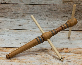 Llabrys Niddy Nøsty 3-in-1 Spinner's Tool Hand-Turned Pyrographed Cherry / Maple Sodalite Gemstone