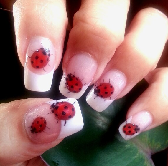 LADYBUG Nail Art (LB1) 49 Nail Art WaterSlide Transfers Decal LADYBUG Nail Art (LB1) 49 Nail Art WaterSlide Transfers Decal Stickers. Transparent colors Cute Nail art for Spring from NorthofSalem on Etsy Studio - LADYBUG Nail Art (LB1) 49 Nail Art WaterSlide Transfers Decal