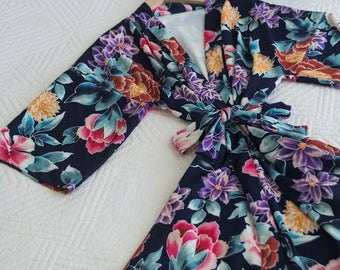 Stretch Knit Floral Robe/ Comfortable Robe / Floral Print Robe / Floral Print Kimono / Bath Robe / Floral Print / Knit Robe