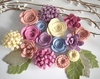 Chalky felt flower mix
