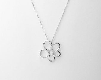 Sterling Silver Flower Necklace