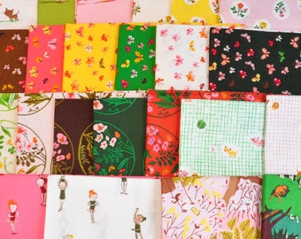 fabric destash Heather Ross, Tiger Lily - 23 Fat Quarter - oop out of print