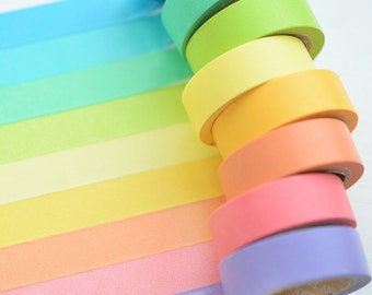1 set 10 Rolls Rainbow Washi Tape (7mm X 5MT.) art decoration, masking tape, agenda, scrapbooking, ITA, DYW, Novelty, fast shipping