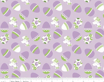 Holiday Easter Eggs Purple - Purple Banner Coordinants - Riley Blake Designs 1 Yard Cut - Easter Fabric