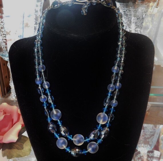 Cobalt Blue Glass Necklace / W Germany