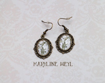 Unicorn of the wood Cabochon earrings