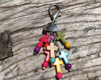 Cross Love Key Chain | Purse Charm | Zipper Pull | Christian Gift | Christian Key Chain | Christian Purse Charm | Christian Planner Charm