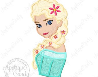 Frozen Snow Queen Applique Machine Embroidery Design 5x7 6x10 7x12 Flower Cold Elsa Fever INSTANT DOWNLOAD