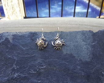 No.119 .950 Sterling Silver Crab Dangle Earrings