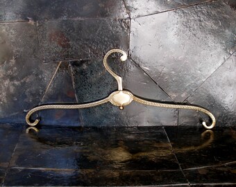 Vintage brass clothes swivel hanger, brass bridal hanger, old vintage brass hanger, brass coat hanger, antique brass wedding dress hanger