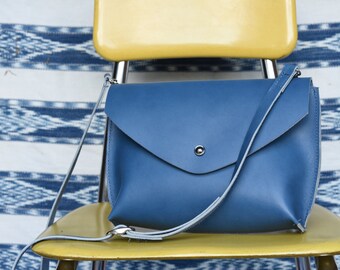 Small Leather Crossbody // Leather Envelope Purse //Handmade leather bag