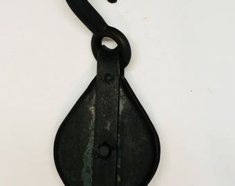 Vintage Large Cast Iron Puilley- Industrial Decor - Nautical Decor - Barn Pulley
