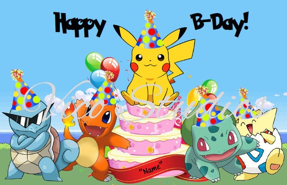 personalize your own pokemon happy birthday card pikachu