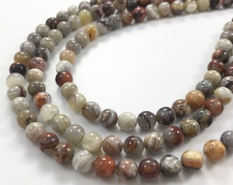 3 Full Strands 6mm Lace Agate Round Beads , Wholesale Gemstone Beads, Suppplies
