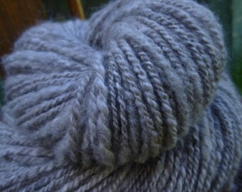 Handspun Yarn, Art yarn, Natural Coloured Yarn, Thick & Thin Yarn, 2 Ply yarn: WOOD SMOKE