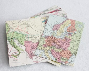 Recycled Map Envelopes / Historical Map Envelopes / set of 10, 4.5 x 6 by PrairiePeasant