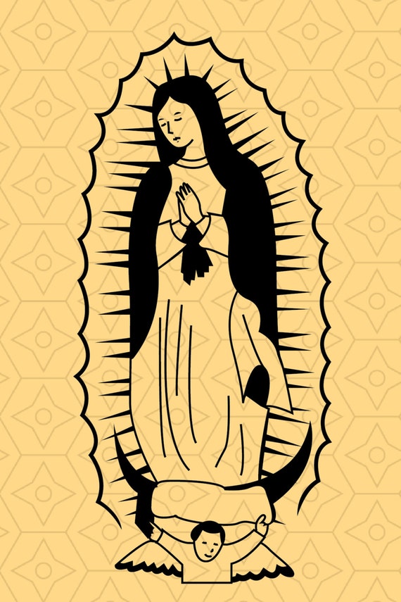 Our Lady of Guadalupe Design SVG and DXF files for use with